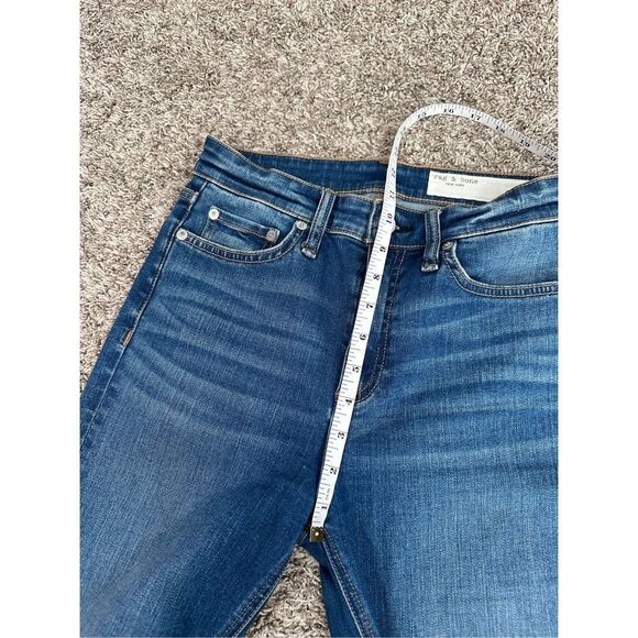 Rag & Bone Bella Slit Hem Wide Leg Flare Denim Jeans Topaz High Rise Boho Sz 26 - Picture 7 of 11